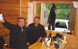 Nigel and me after drinking all the whiskey, Finland trip